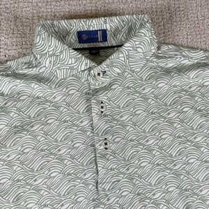 Stitch Men's Medium Green Geometric AOP Performance Golf Polo Shirt